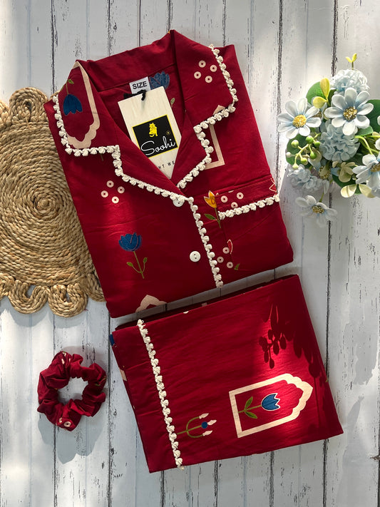 Red Tulips Pj Set (Women)