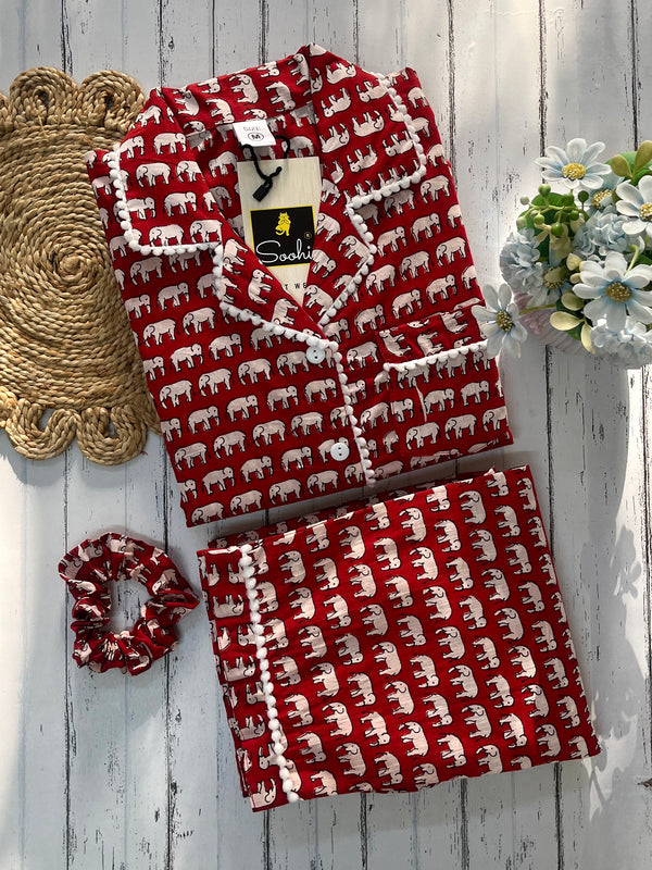 Red Elephant Pj Set (Women)