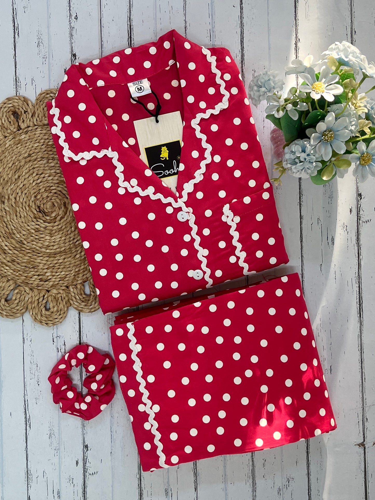Red White Polka Pj Set (Women)