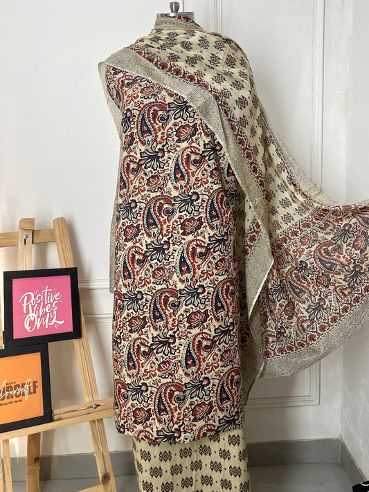 Rust Kalamkari Cambric Cotton Suit