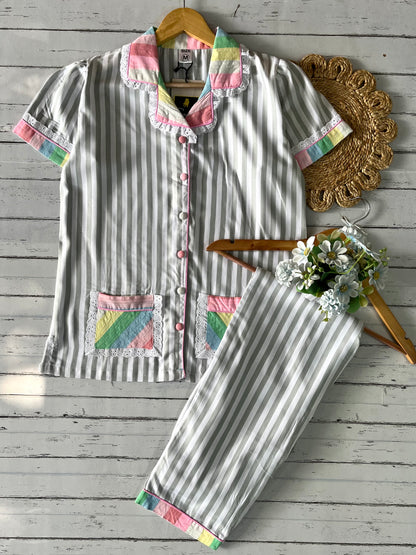 Green Stripe Pj Set (Women)