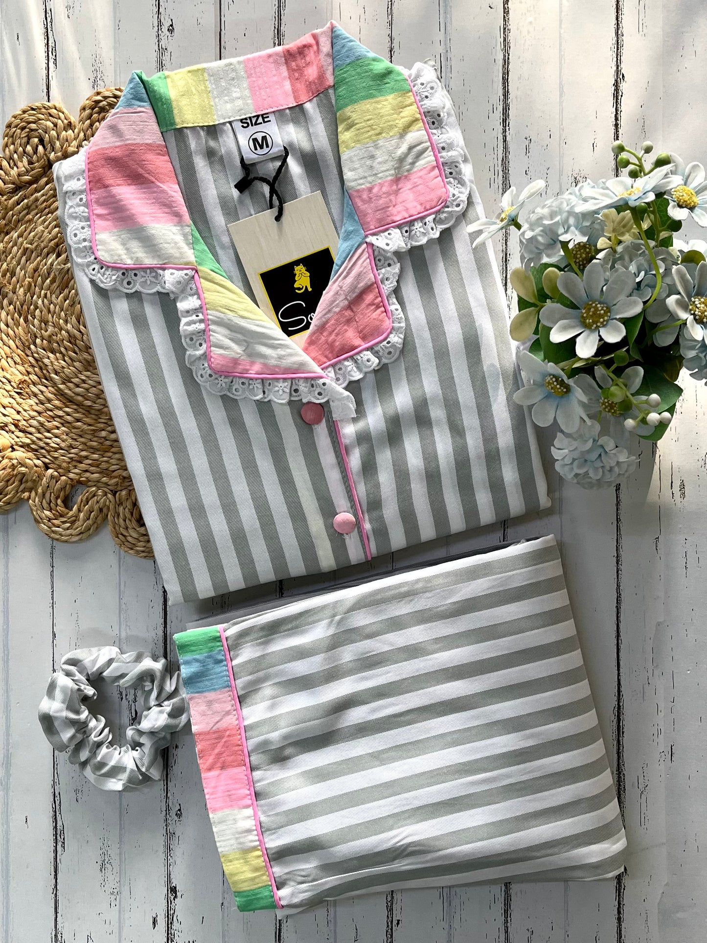 Green Stripe Pj Set (Women)