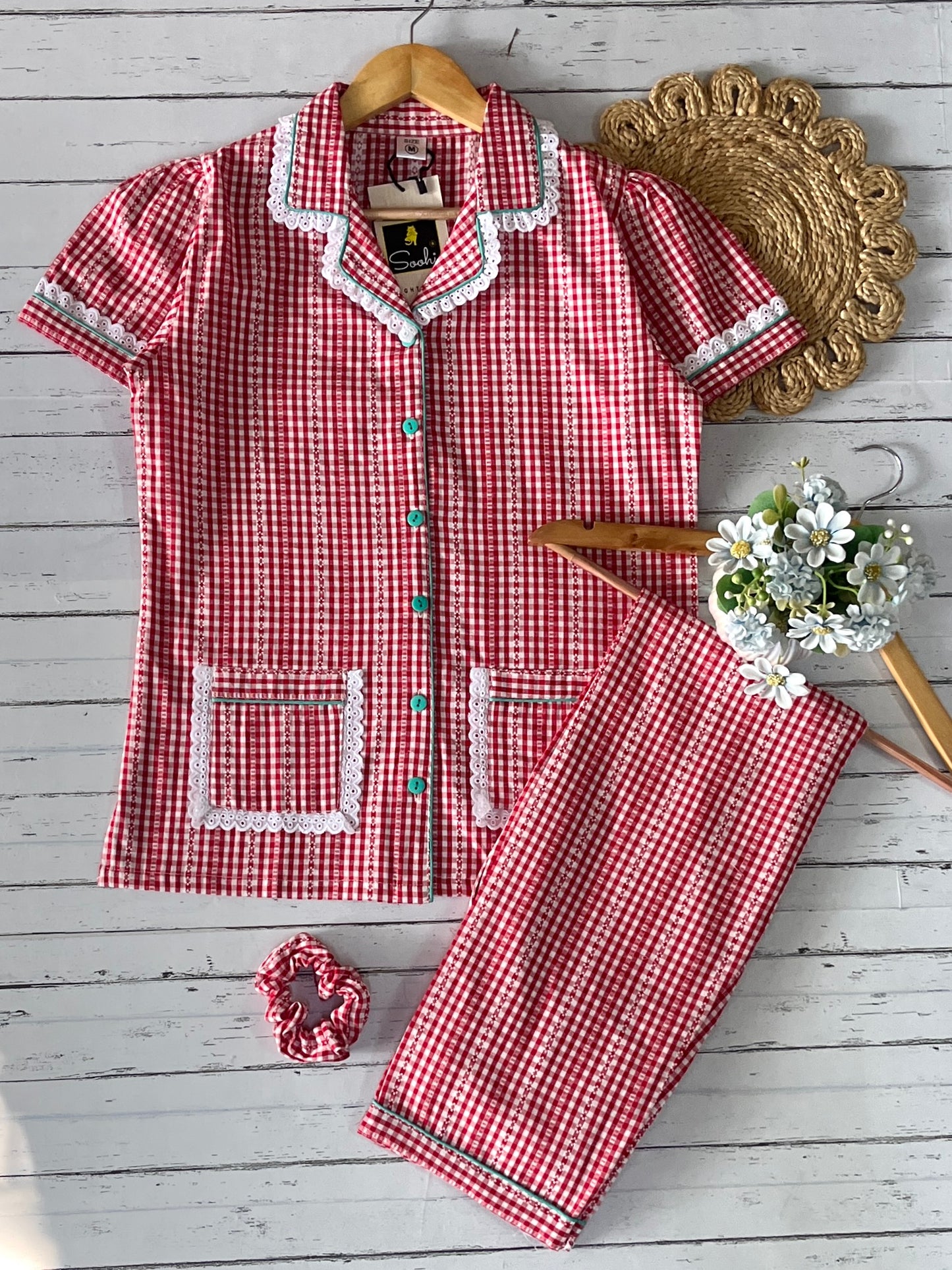Red Checks Pj Set (Women)