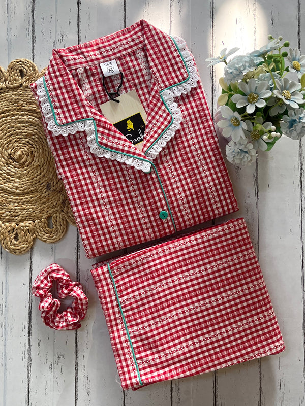 Red Checks Pj Set (Women)