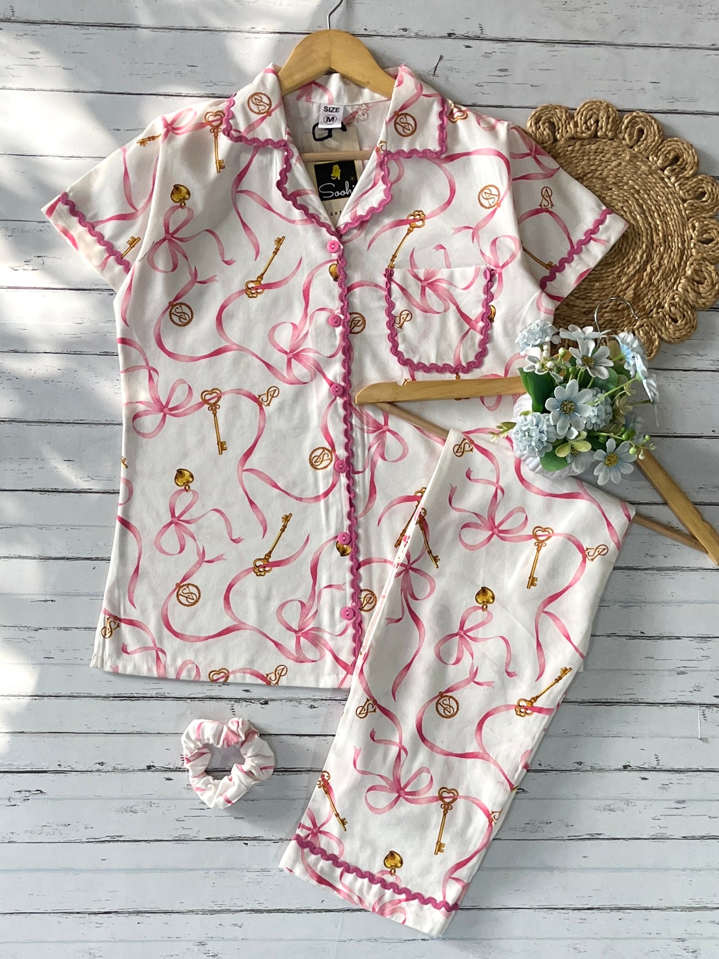 White Bows Pj Set (Women)
