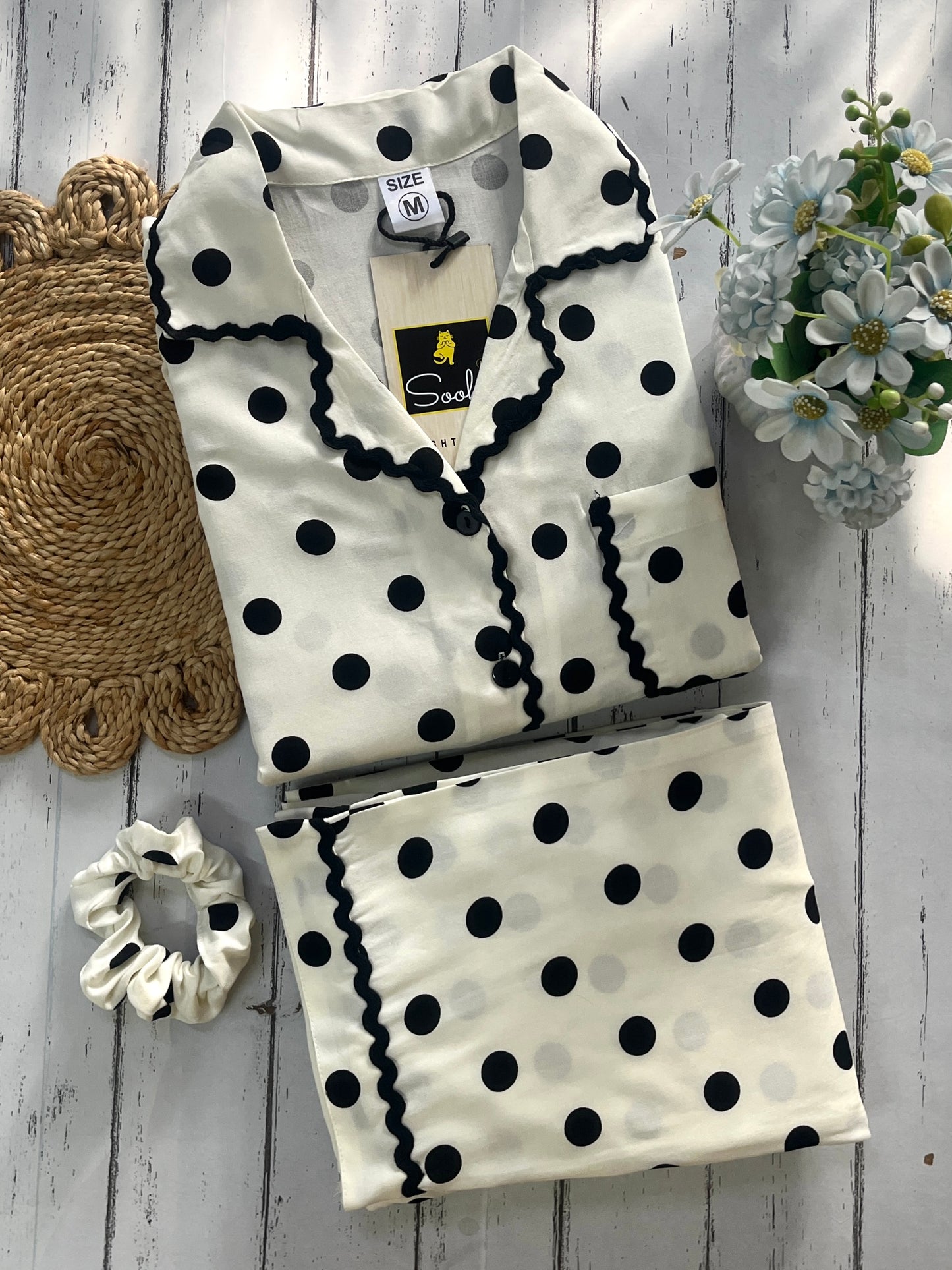 White Polka Pj Set (Women)
