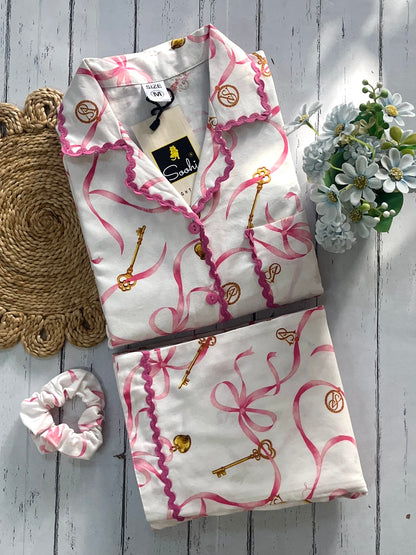 White Bows Pj Set (Women)