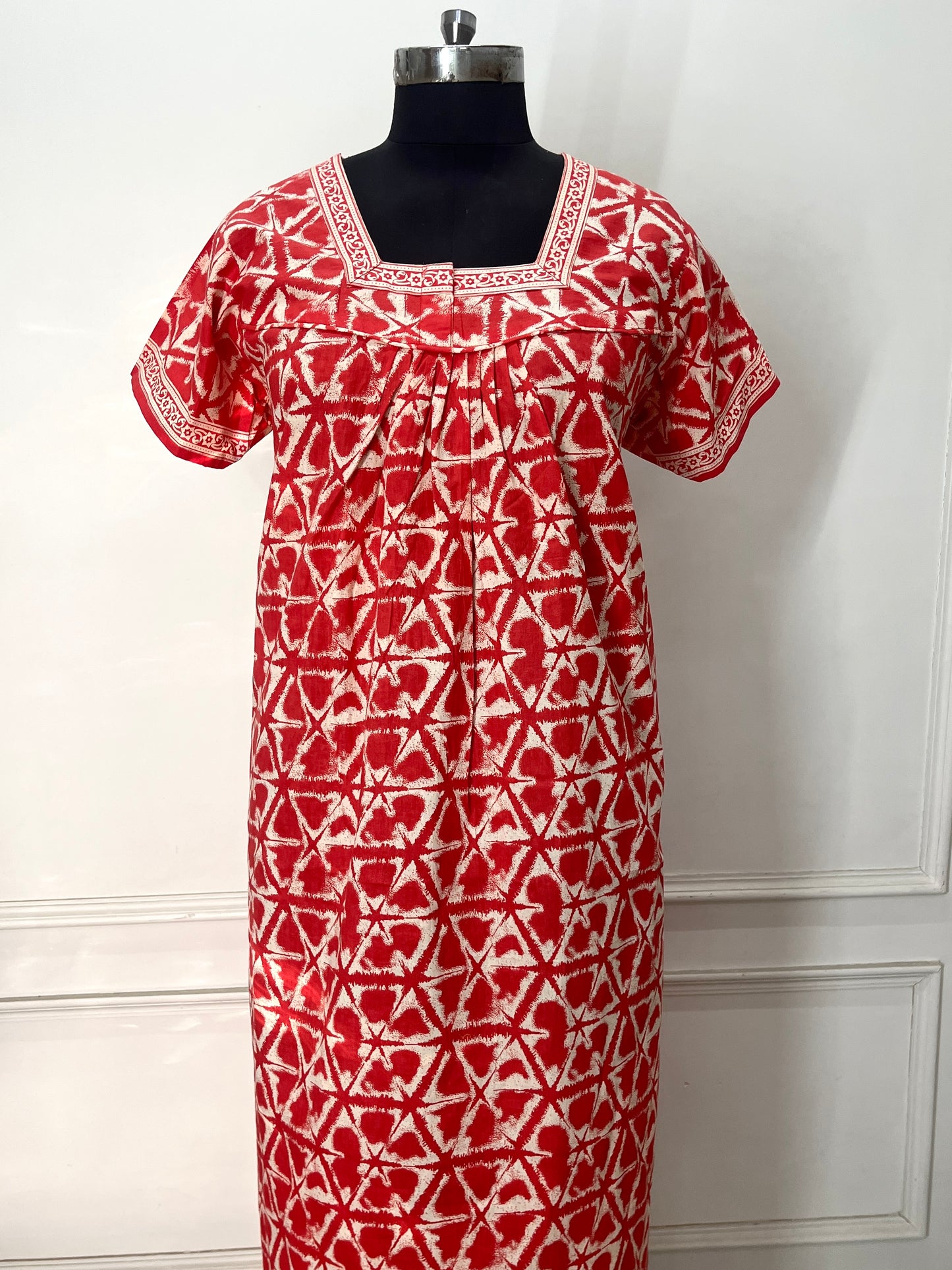 Orange Jaipuri Cotton Nighty (Women)