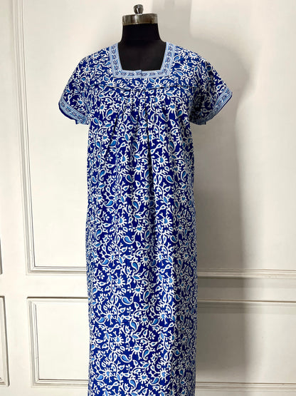 Blue Ambi Cotton Nighty (Women)