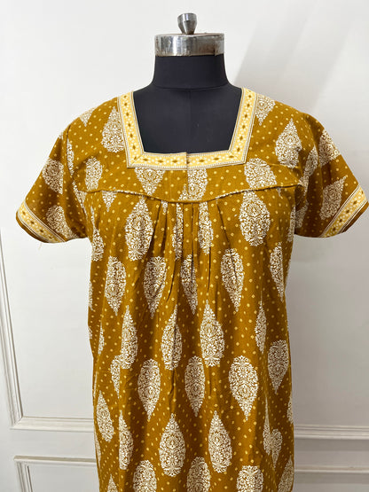 Musterd Buta Cotton Nighty (Women)