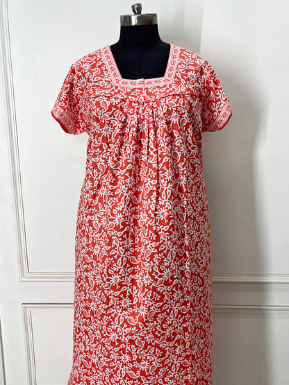 Orange Ambi Cotton Nighty (Women)