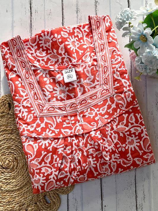 Orange Ambi Cotton Nighty (Women)