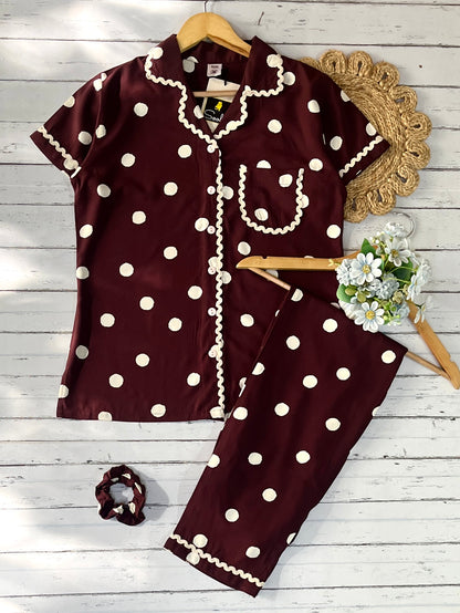 Brown Polka Pj Set (Women)