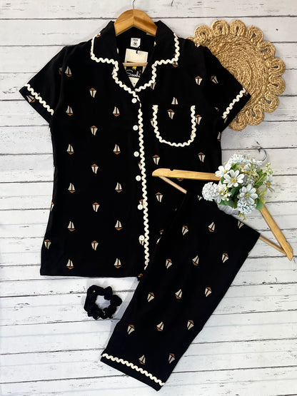 Black Ship Pj Set (Women)