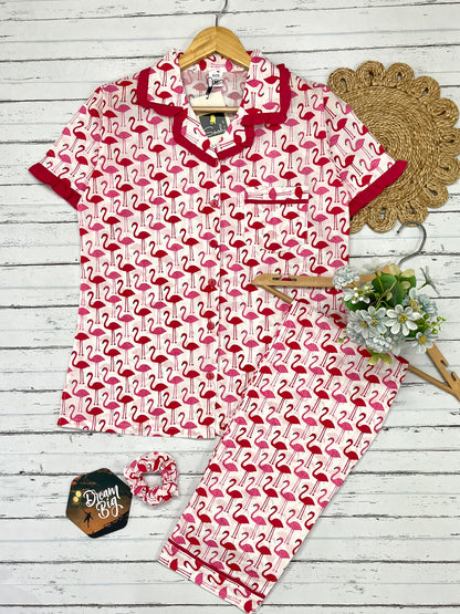 Pink Flamingo pure cotton Pj Set (Women)