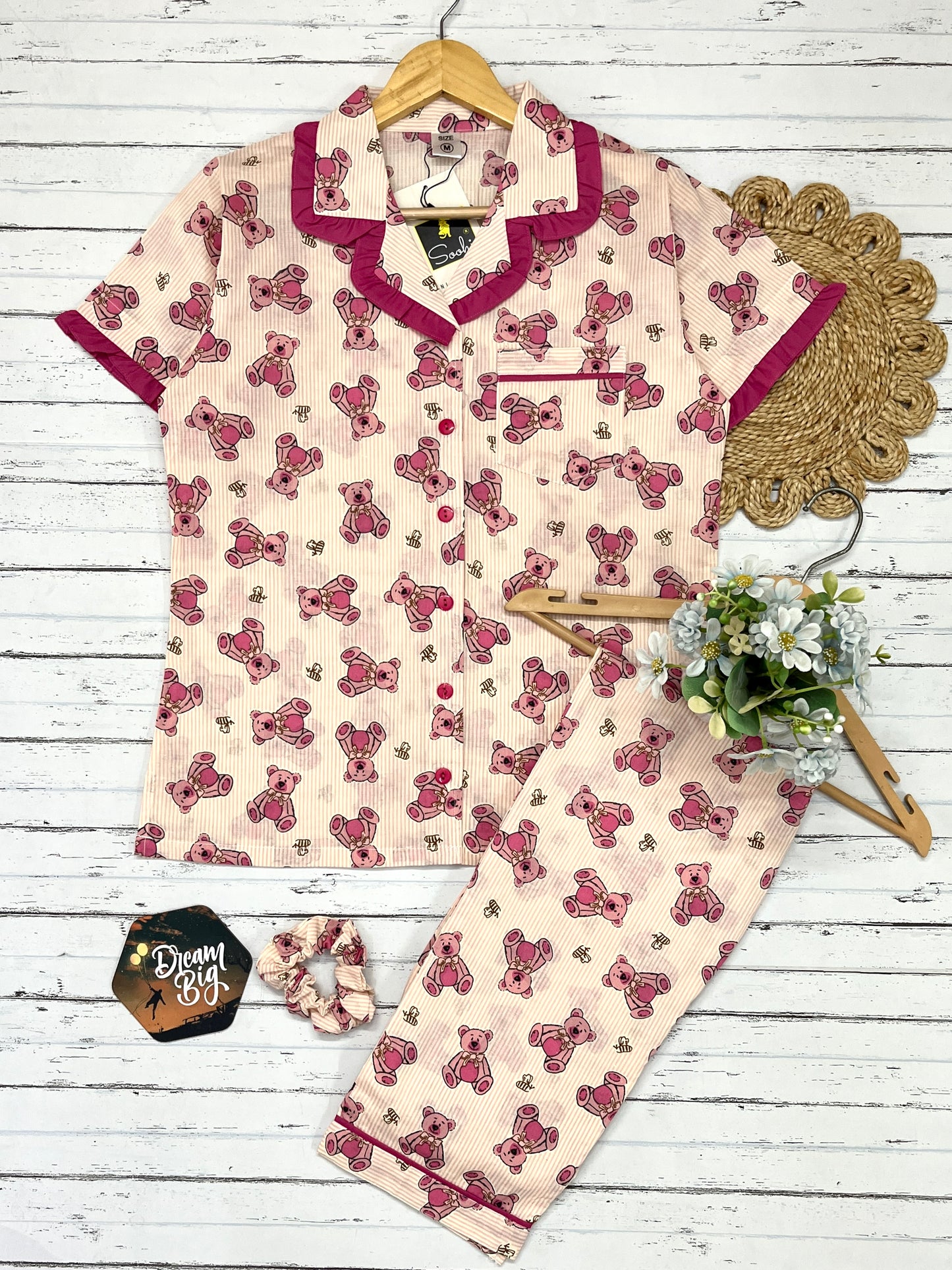 Pink Bear pure cotton Pj Set (Women)