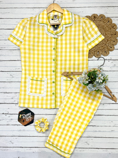 Daisy Yellow Check Pj Set (Women)