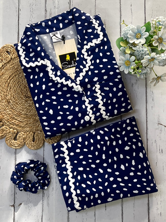 Blue Dots Pj Set (Women)