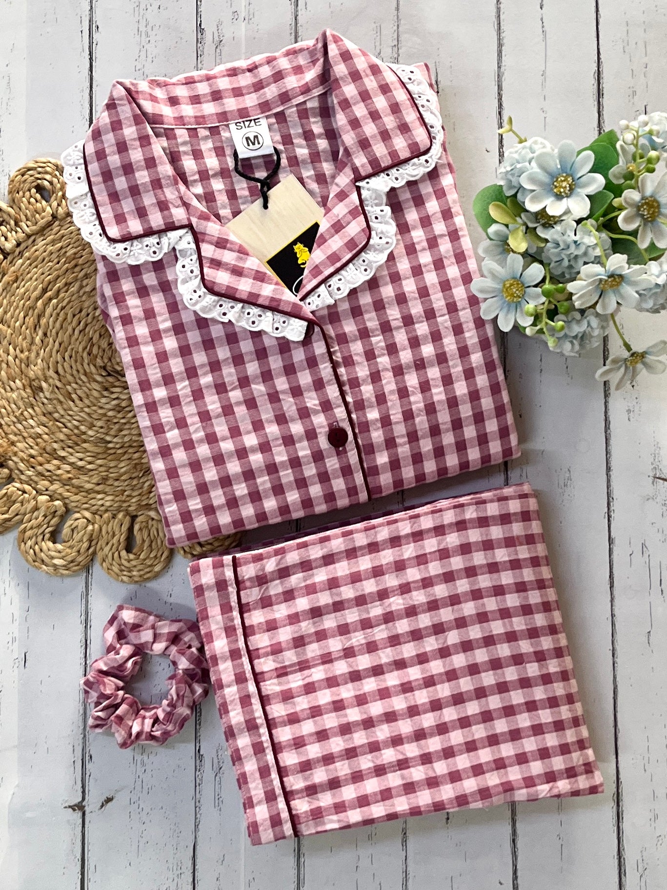 Wine Checks Pj Set (Women)