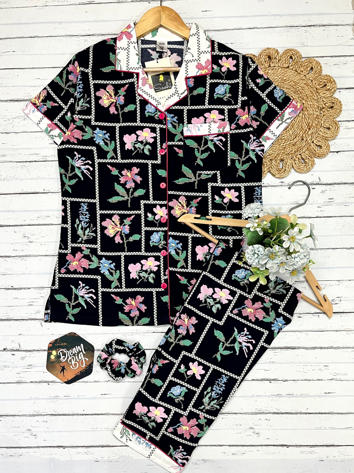 Blue Vintage Garden Pj Set (Women)