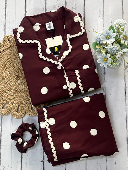 Brown Polka Pj Set (Women)