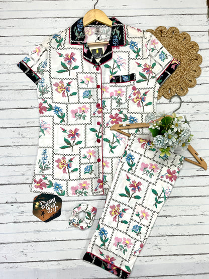 White Vintage Garden Pj Set (Women)