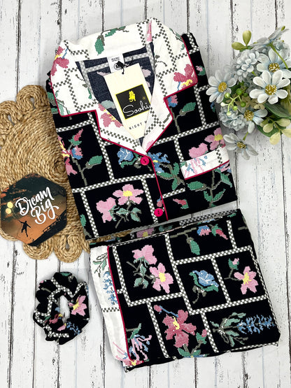 Blue Vintage Garden Pj Set (Women)
