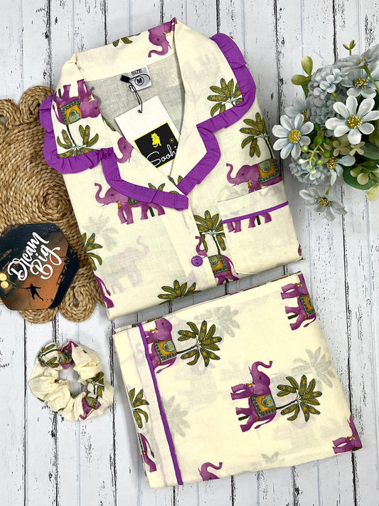 Royal Elephant pure cotton Pj Set (Women)