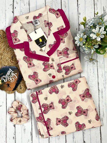 Pink Bear pure cotton Pj Set (Women)