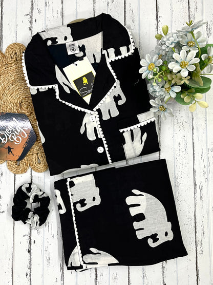 Black Elephant pure cotton Pj Set (Women)