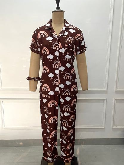 Brown Rainbow Pj Set (Women)