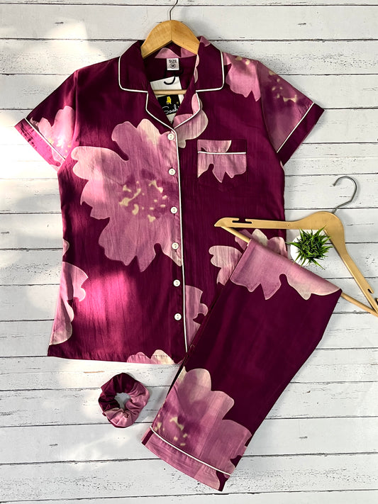 Wine Floral Pj Set (Women)