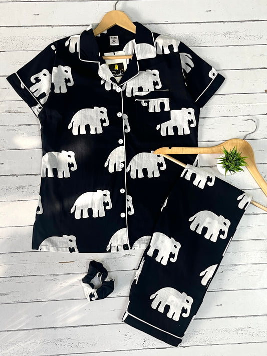 Black Elephant Pj Set (Women)
