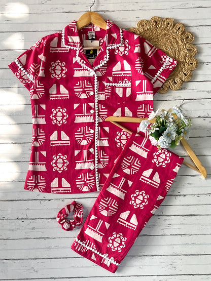 Pink Blocks Pj Set (Women)