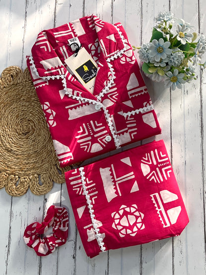Pink Blocks Pj Set (Women)
