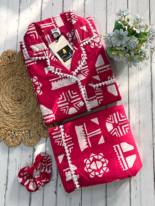Pink Blocks Pj Set (Women)