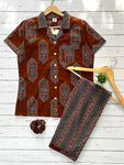 Rust Heritage Block Print Pj Set (Women)