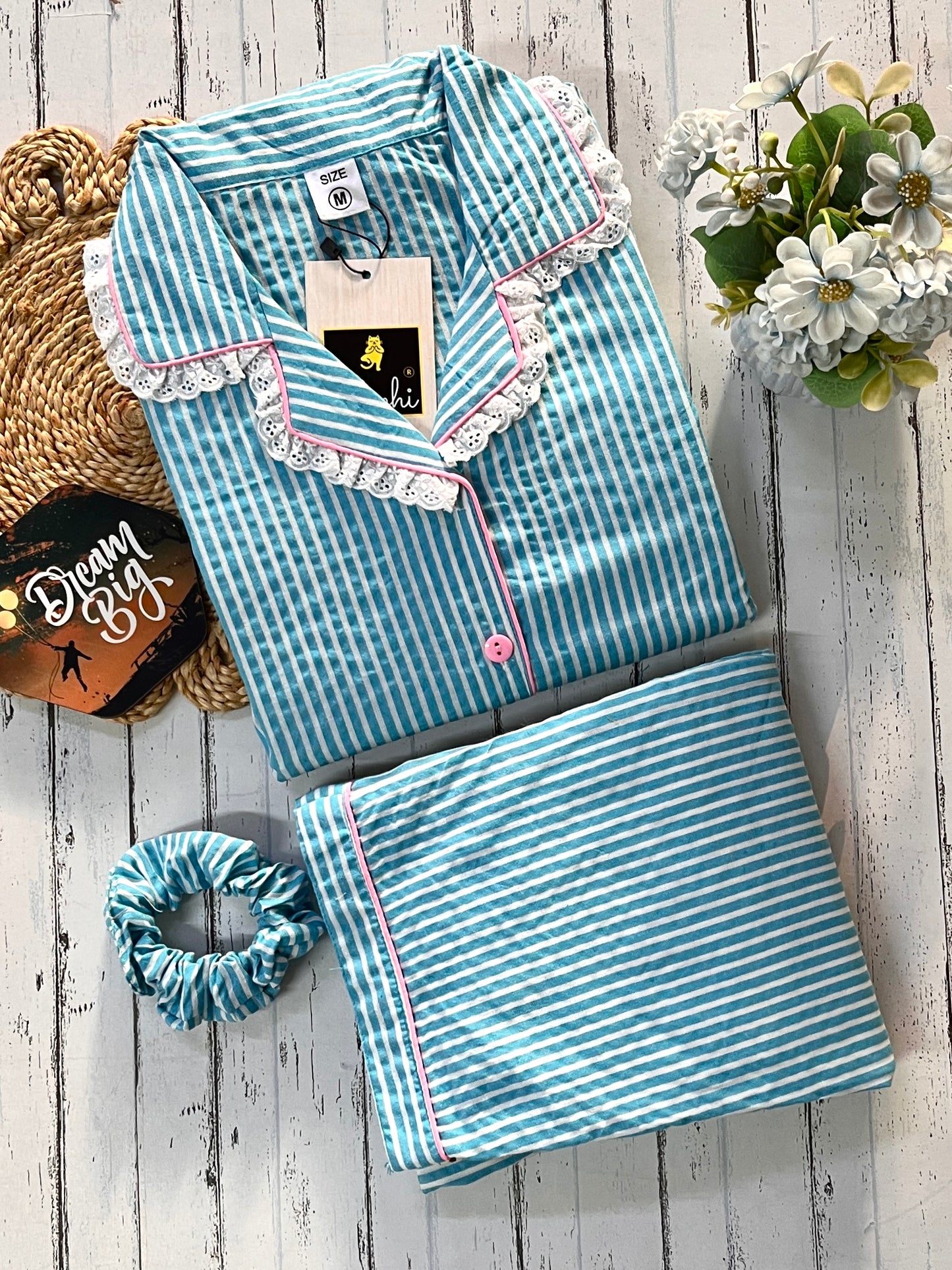 Firozi stripe Set (Women)