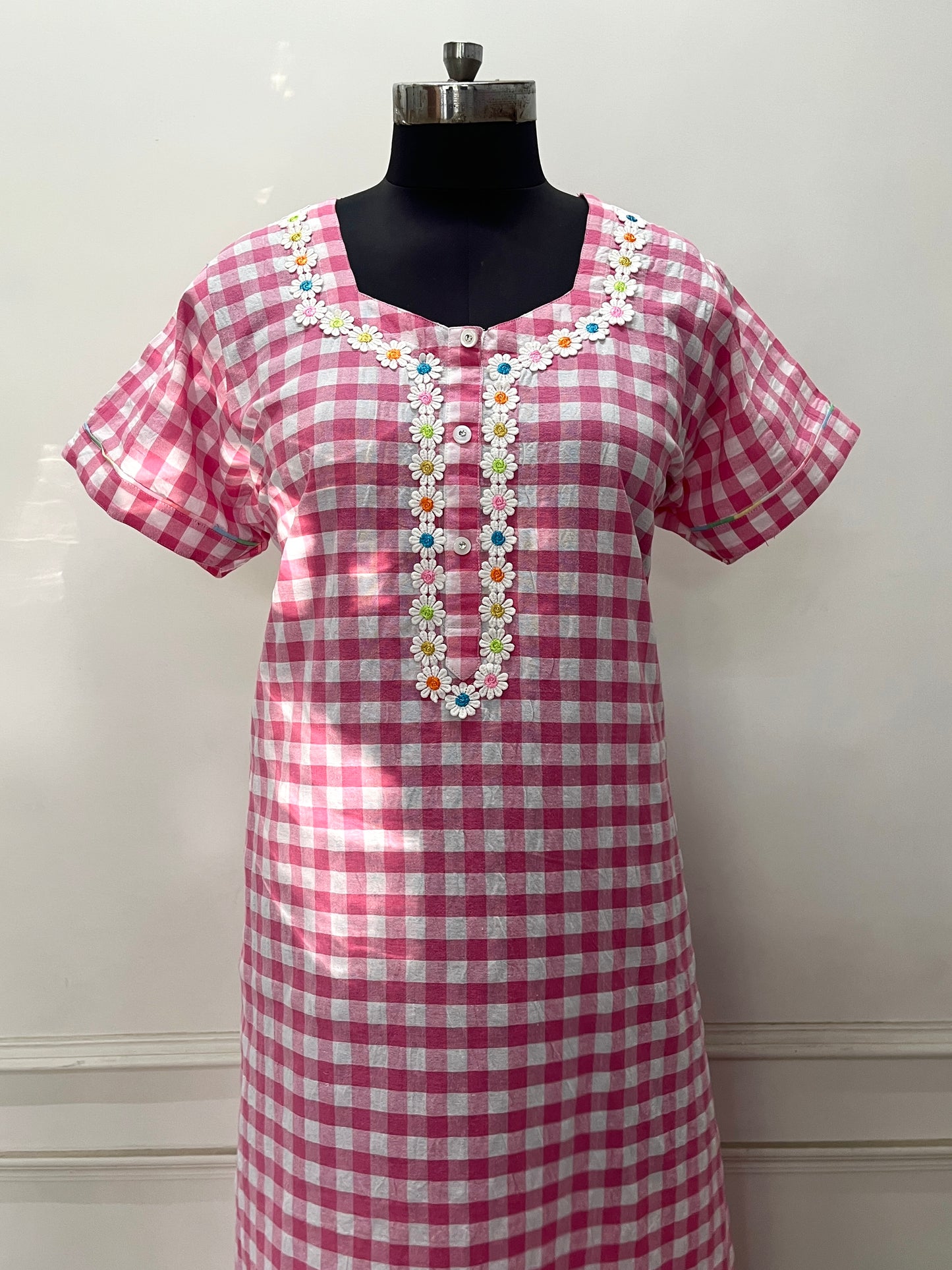 Pink Candy Checks Nighty (Women)