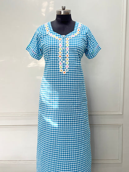 Blue Candy Checks Nighty (Women)