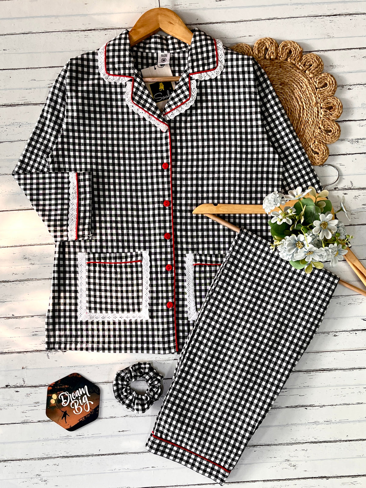 Black & White Check Pj Set (Women)