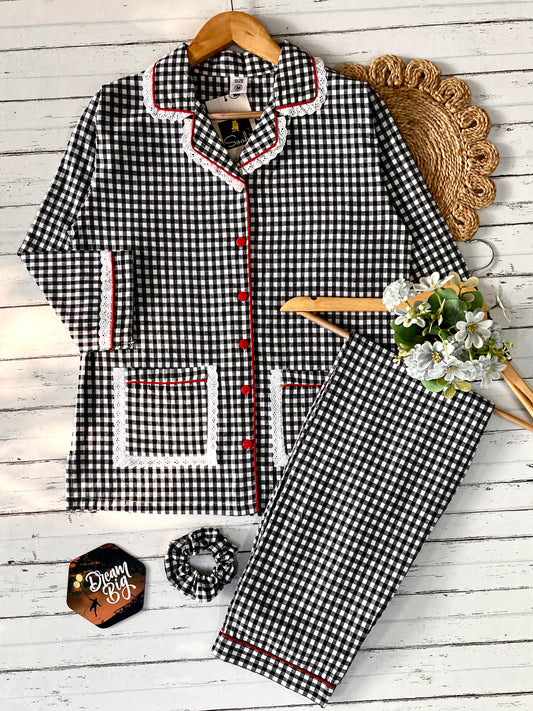 Black & White Check Pj Set (Women)