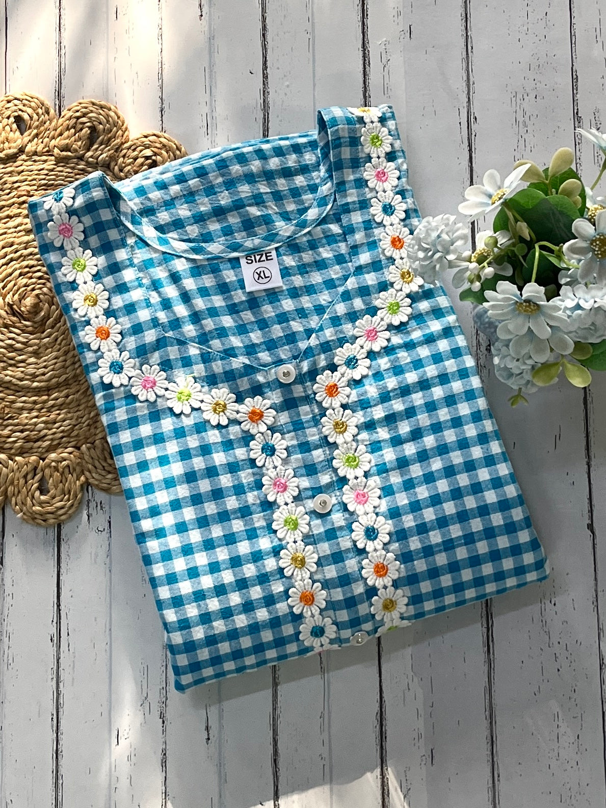 Blue Candy Checks Nighty (Women)