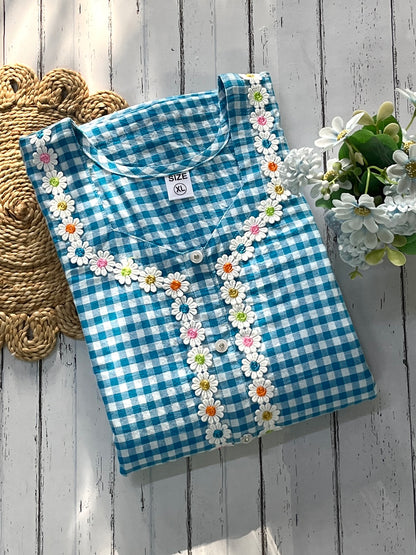 Blue Candy Checks Nighty (Women)