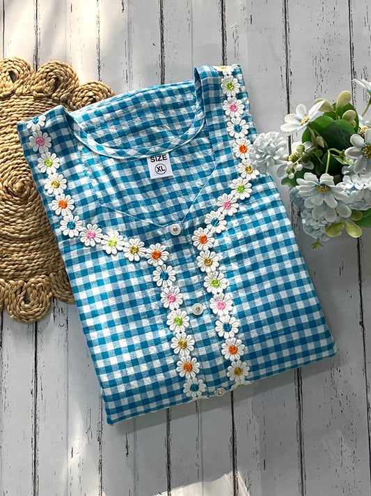 Blue Candy Checks Nighty (Women)