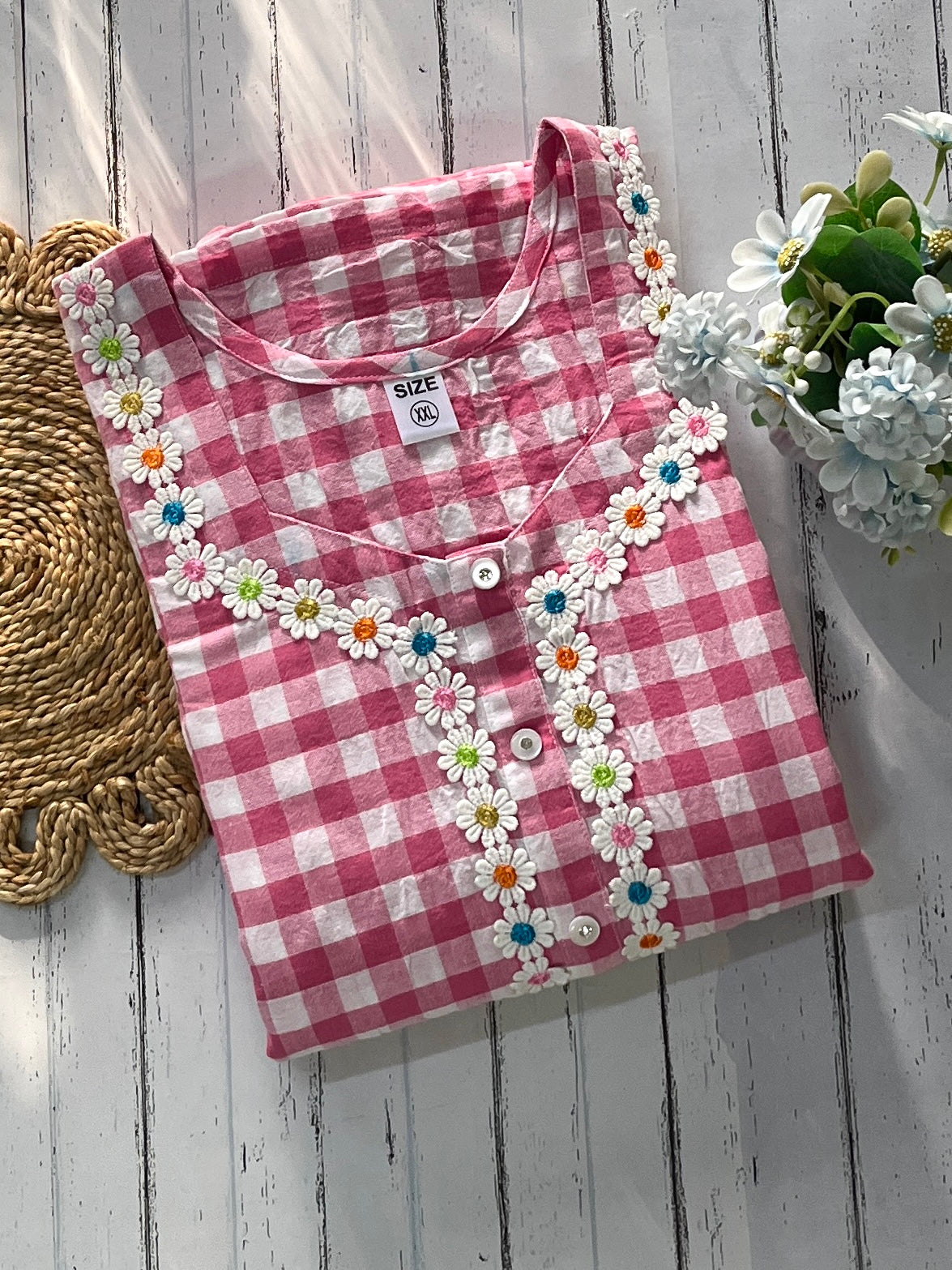 Pink Candy Checks Nighty (Women)