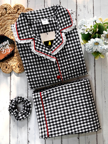 Black & White Check Pj Set (Women)