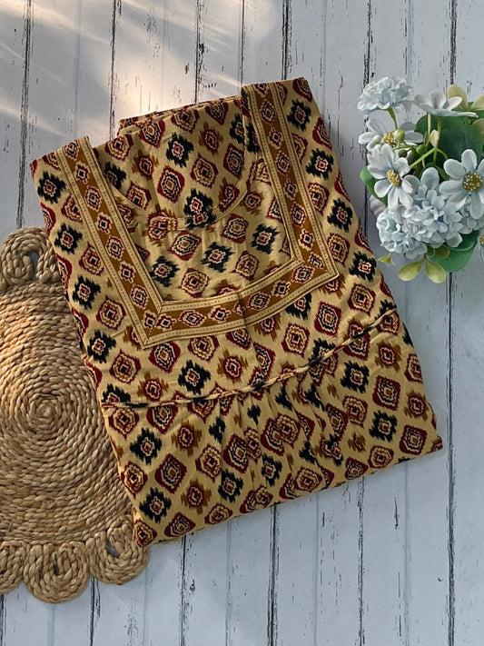 Mustard Blocks Cotton Nighty (Women)