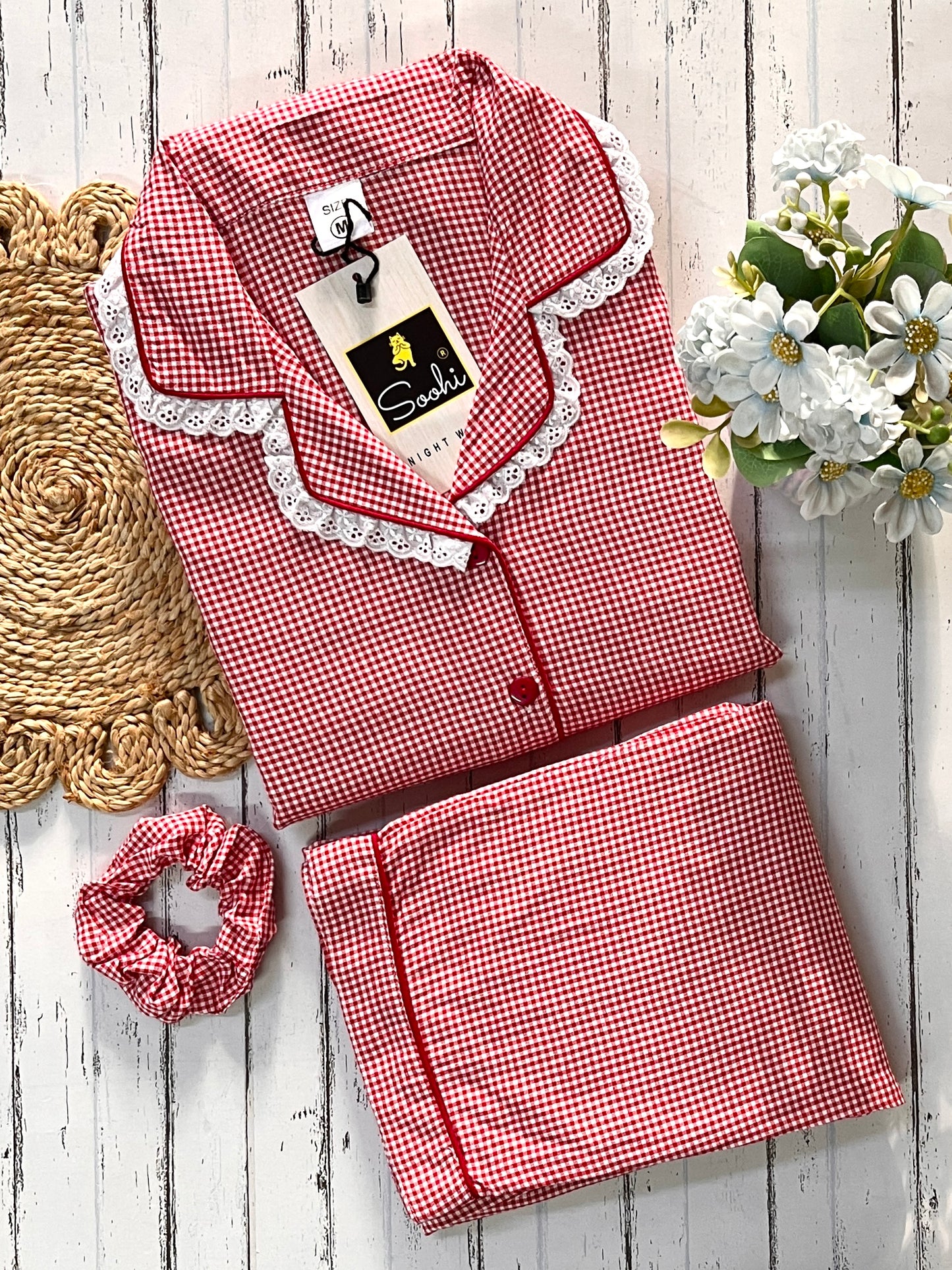 Red Check PJ Set (Women)