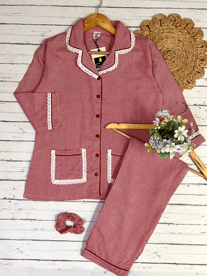 Red Check PJ Set (Women)